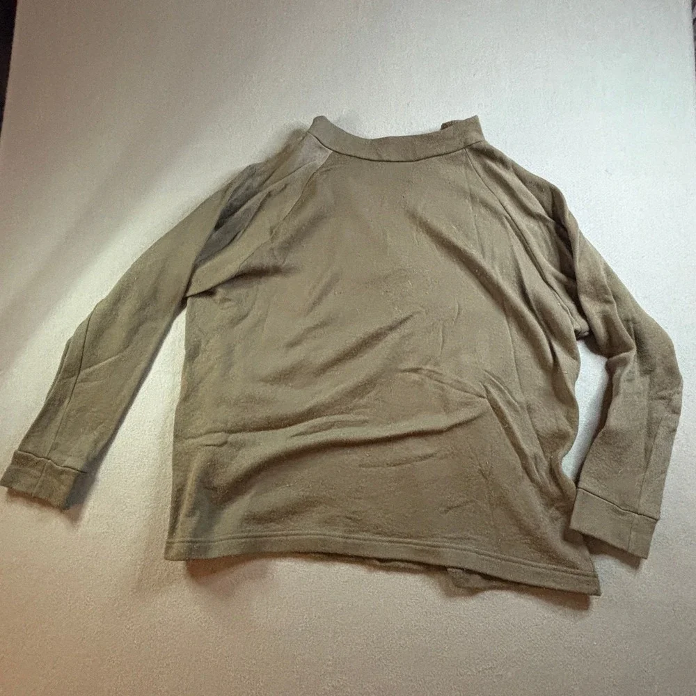 VTG Cabelas Mens XL Thermal Underwear Set Fleece Quarter Zip Pants Brown USA